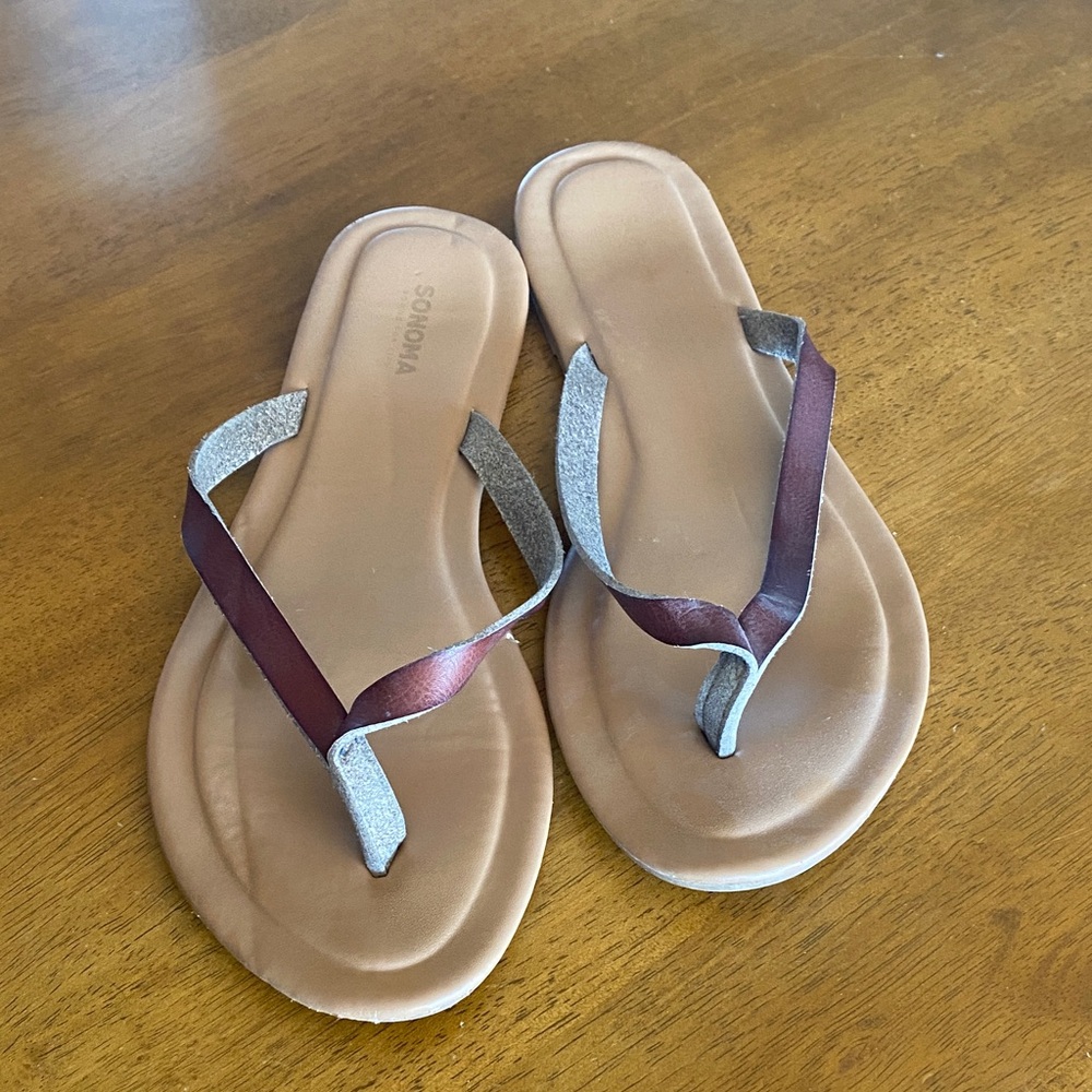 Sonoma Women's Tan and Silver Sandals